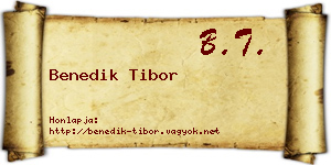 Benedik Tibor névjegykártya